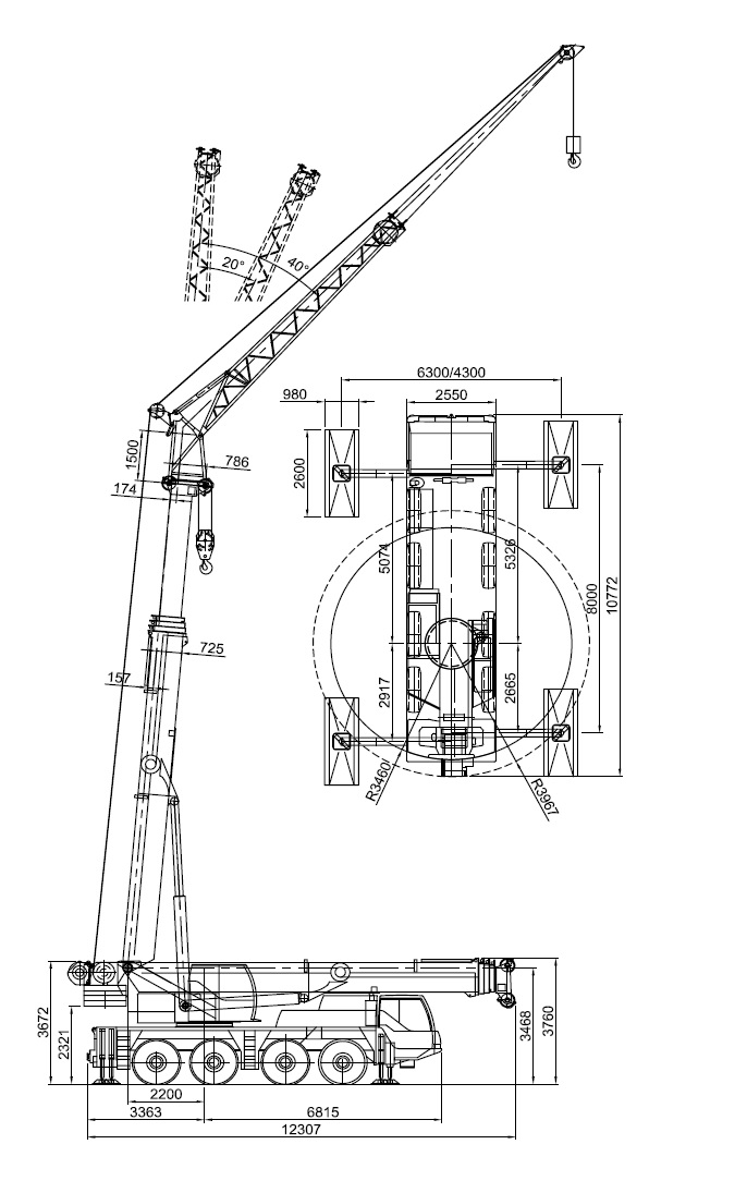 Чертёж Liebherr LTM 1060/2