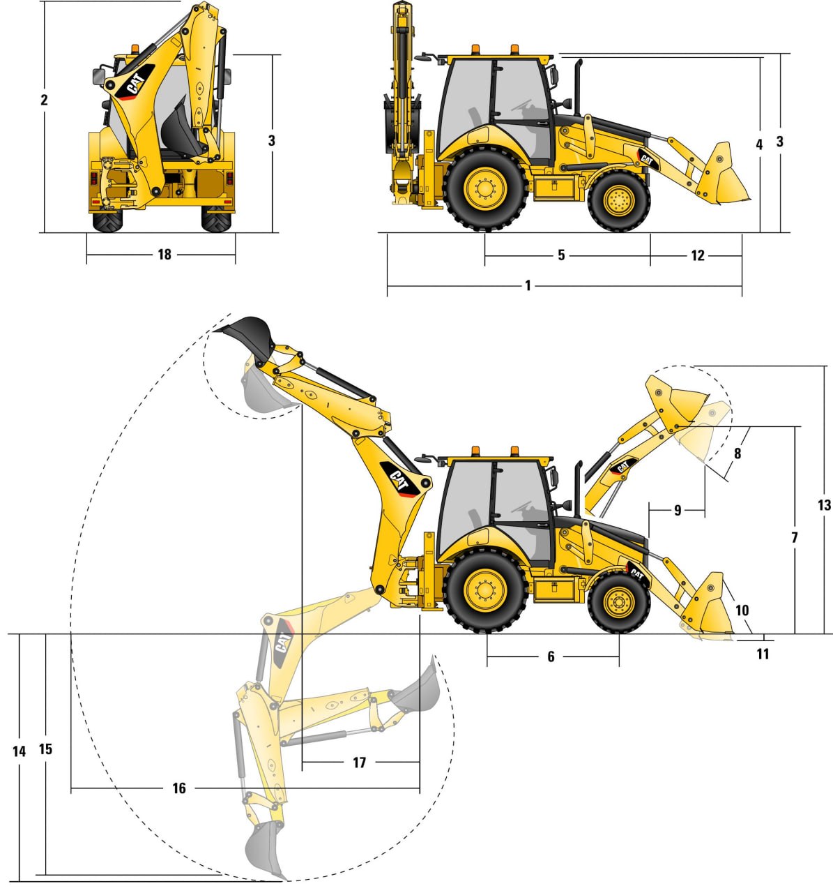 Caterpillar 428E в работе
